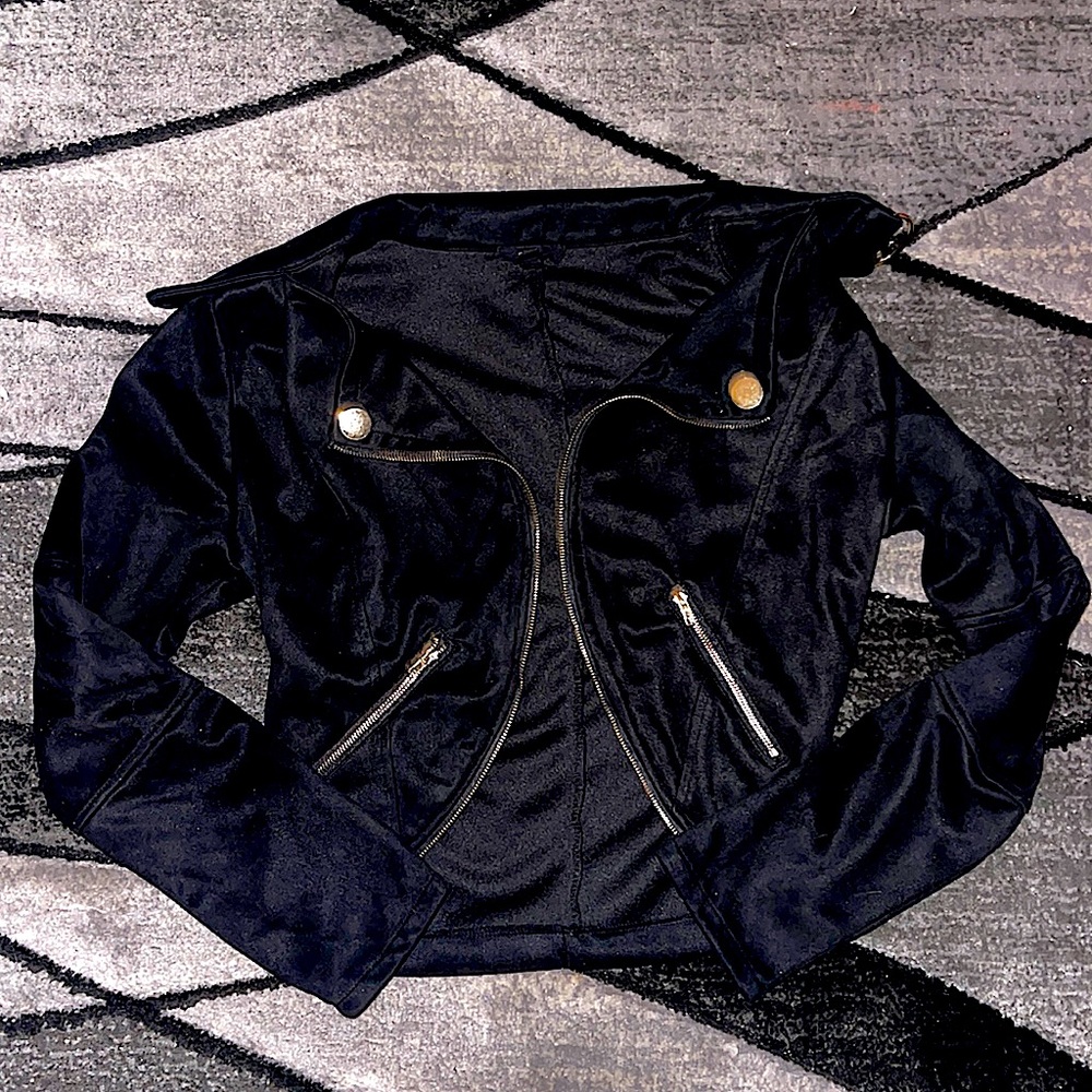 Black Jacket with Gold Detail